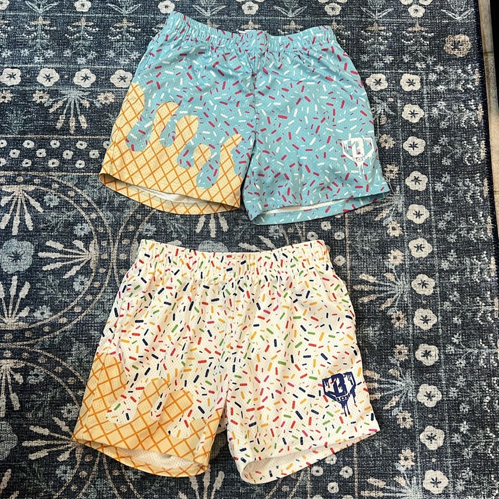 2 pairs Baseball Lifestyle 101 - Adult Small - Ice Cream Shorts - 🍦🩵⚾️